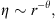 $$ \eta \sim {r}^{-\theta }, $$
